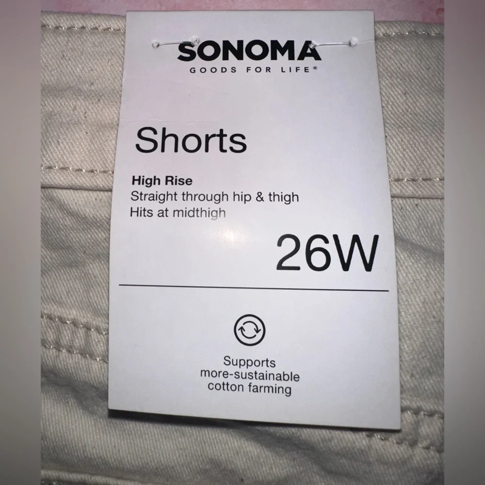 Cream Sonoma Good For Life Plus Size 26W Shorts Premium High-Waisted Denim…NWT - Picture 5 of 10